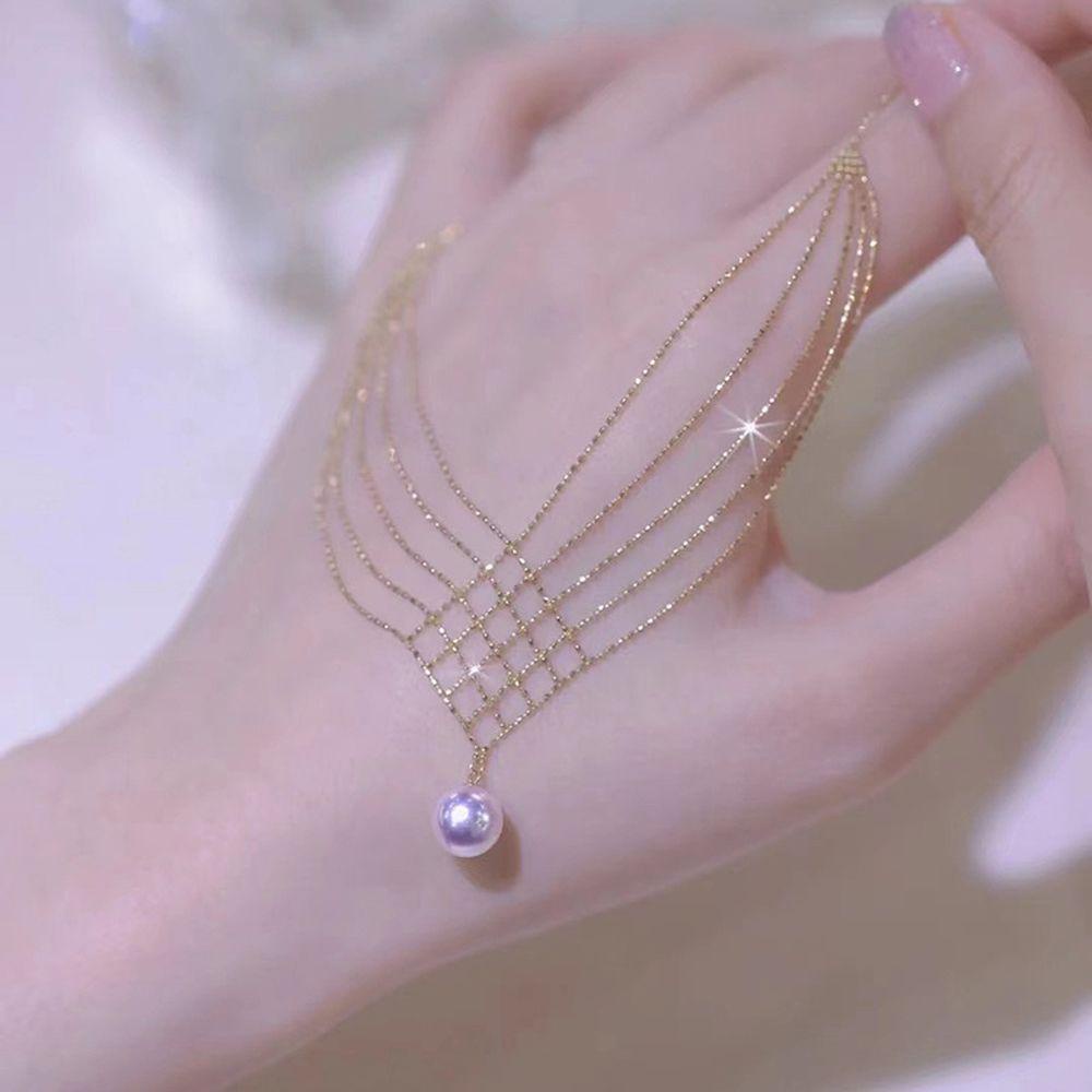 Dây Chuyền Nhiều Lớp Đính Hạt Phong Cách Hàn Quốc Cổ Điển Thời Trang Cho Nữ