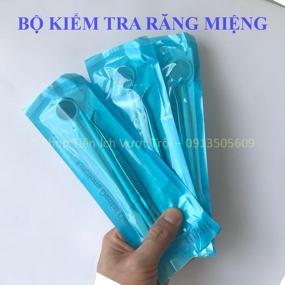 Bộ kiểm tra chăm sóc răng miệng tại nhà, gương nha kiểm tra răng miệng, nhíp gắp-Shop Tiện Ích Vượt Trội