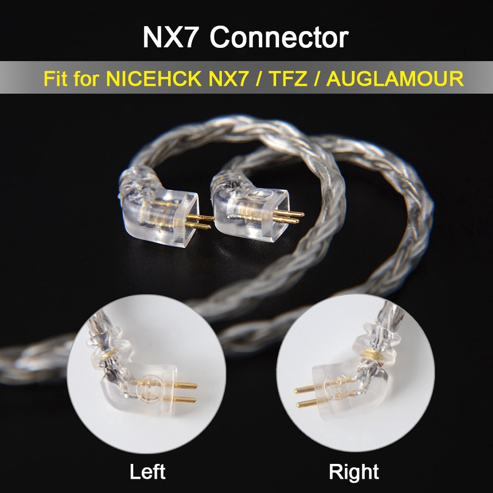 Cáp Mạ Bạc Lõi C16-4 16 Nicehck Phích Cắm 3.5/2.5/4.4mm Đầu Nối Mmcx/2pin/qdc/nx7 Cho Qdc Cca C12 Kz Zsx Trn V90 Tfz T2