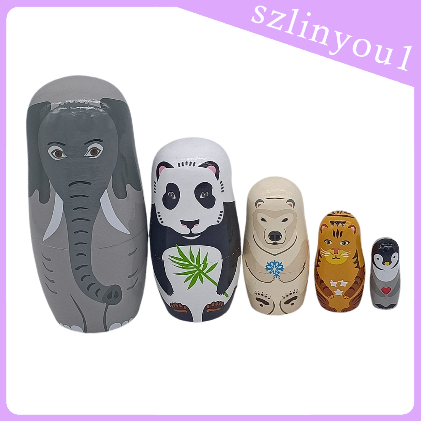 Bộ 5 Búp Bê Nga Matryoshka Bằng Gỗ