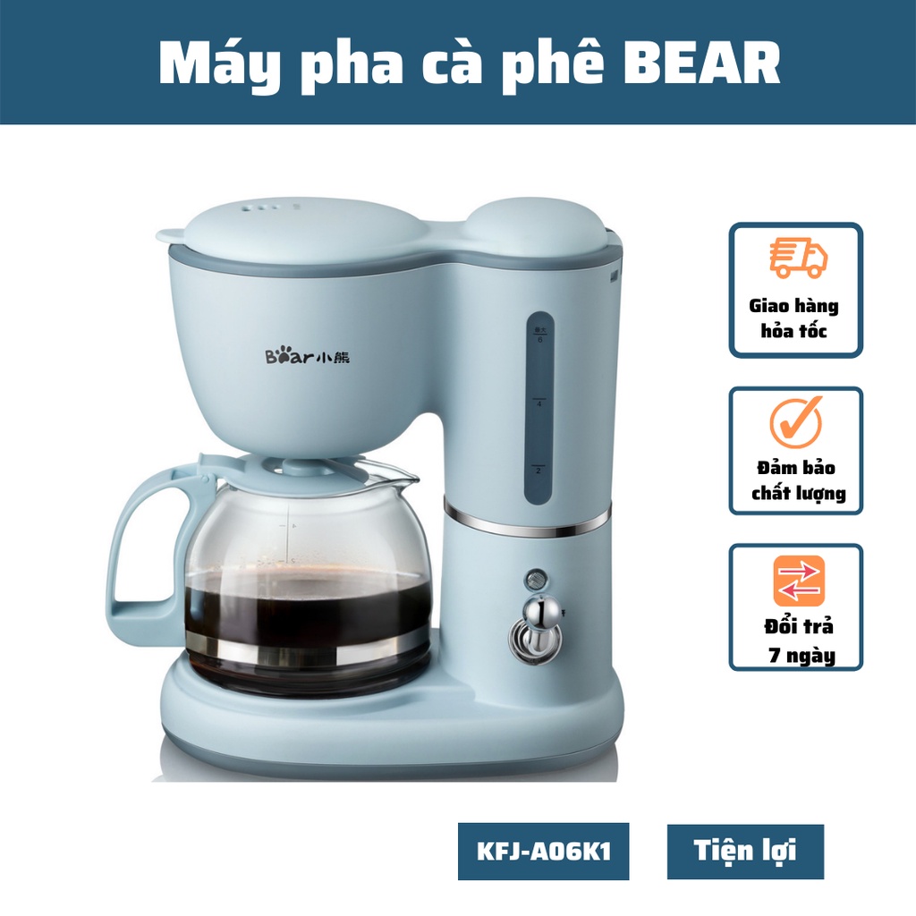 Máy pha cà phê mini Bear KFJ-A06K1 chính hãng máy pha cafe viên nén Espresso tặng kèm 100gr bột café Arabica