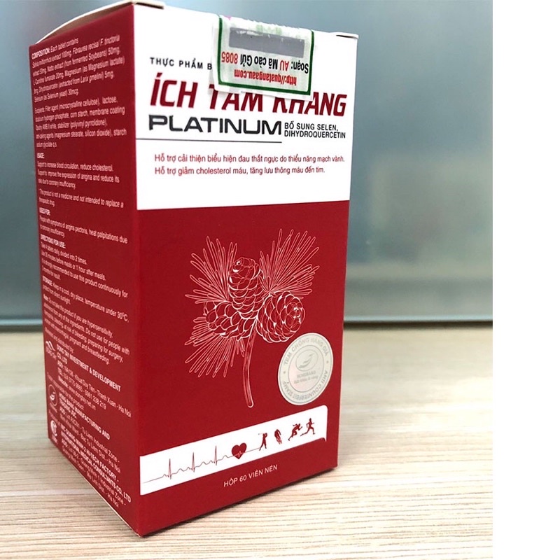 Ích tâm khang platinum (hỗ trợ chống đông máu, đau thắt ngực,tim đập nhanh,khó thở do thiểu năng mạch vành(thiếu máu tim