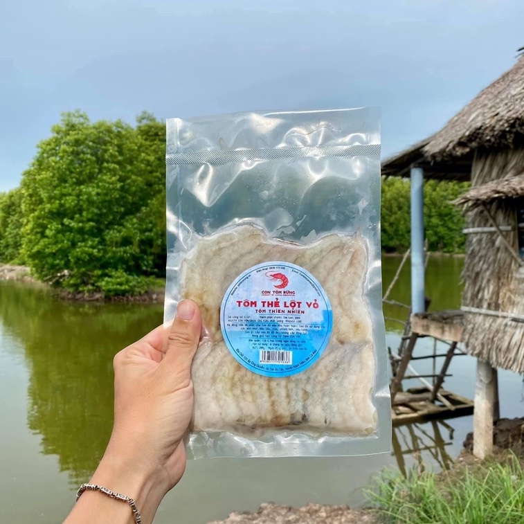 Tôm thẻ Cà Mau - Đã lột vỏ [200gr] - Cấp đông - Con Tôm Rừng
