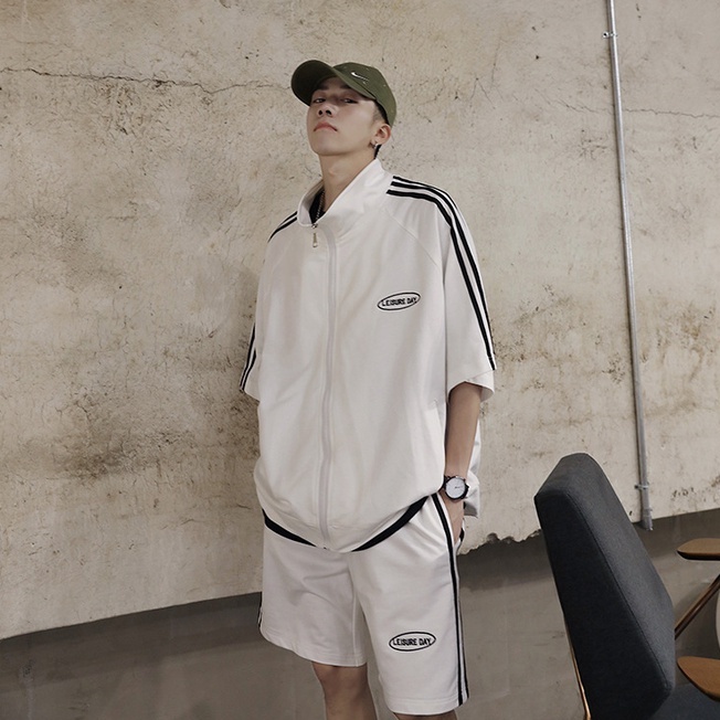 Bộ Thể Thao Form Rộng Cộc Tay Unisex Cao Cấp,Set Áo Khoác Tay Lỡ Quần Đùi Phong Cách