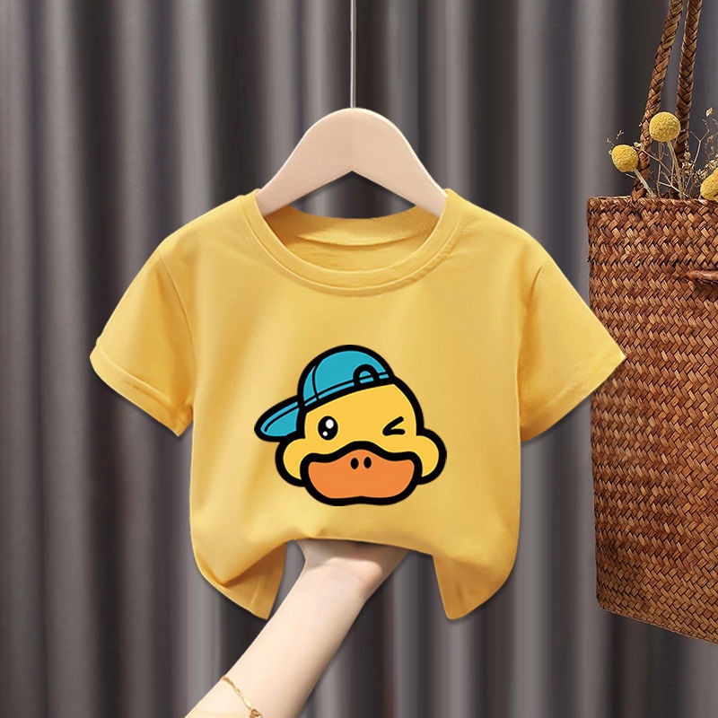 ÁO THUN BÉ TRAI BÉ GÁI IN HÌNH VỊT DỄ THƯƠNG