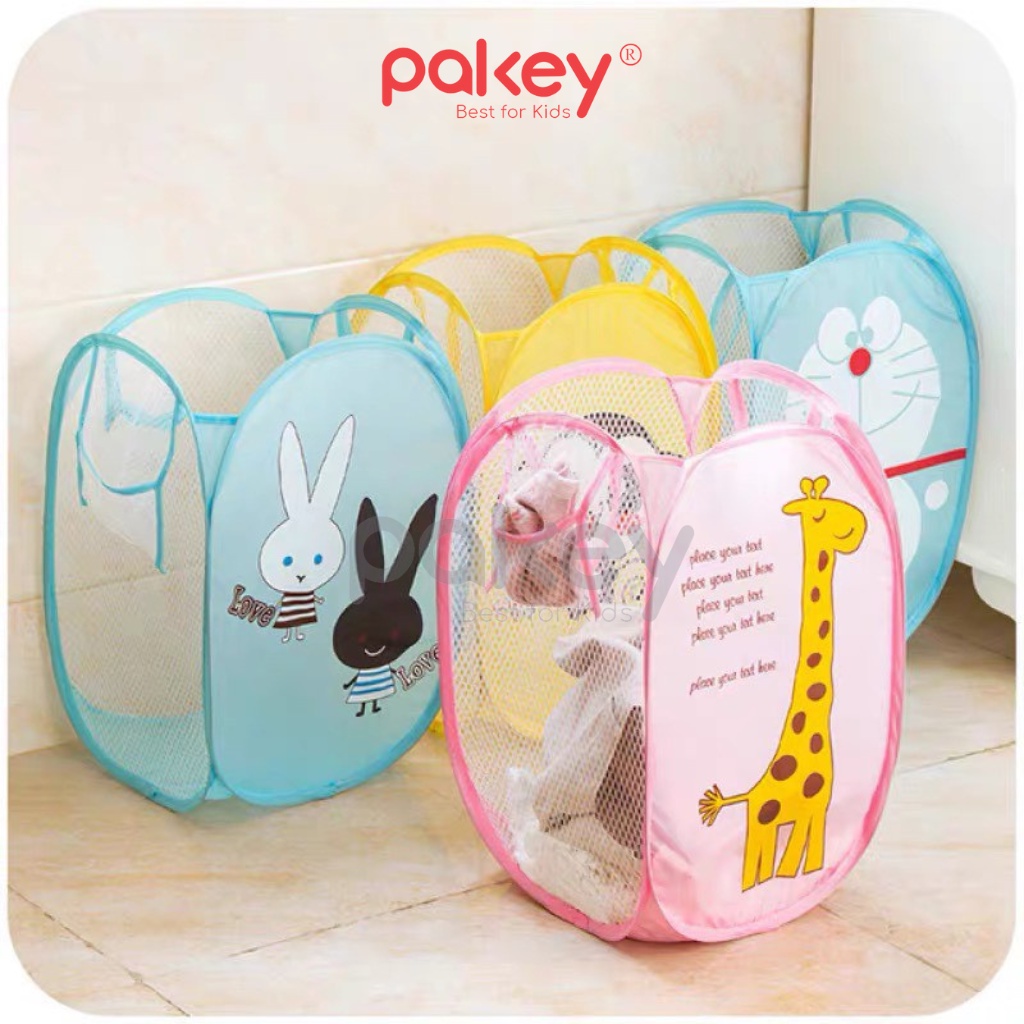 Giỏ Đựng Bóng Cho Bé PAKEY Dễ Gấp Gọn Màu Sắc Họa Tiết Ngộ Nghĩnh