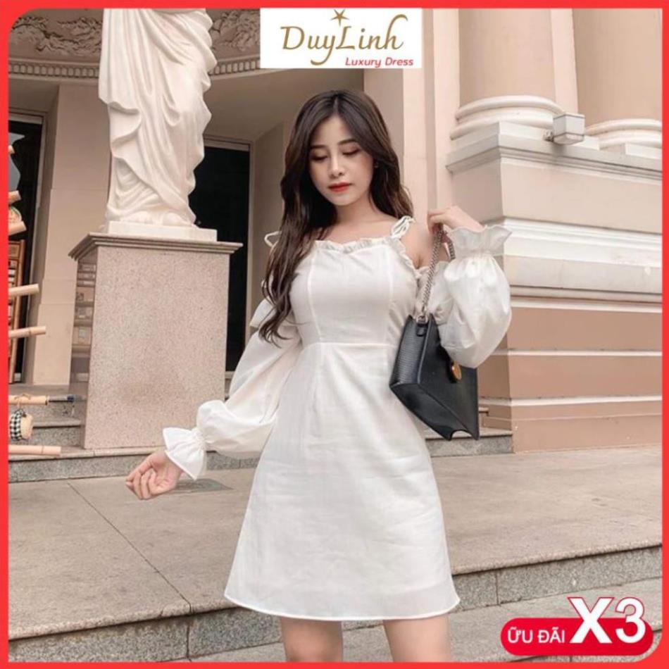 Đầm trắng trễ vai dạo phố so cute | BigBuy360 - bigbuy360.vn