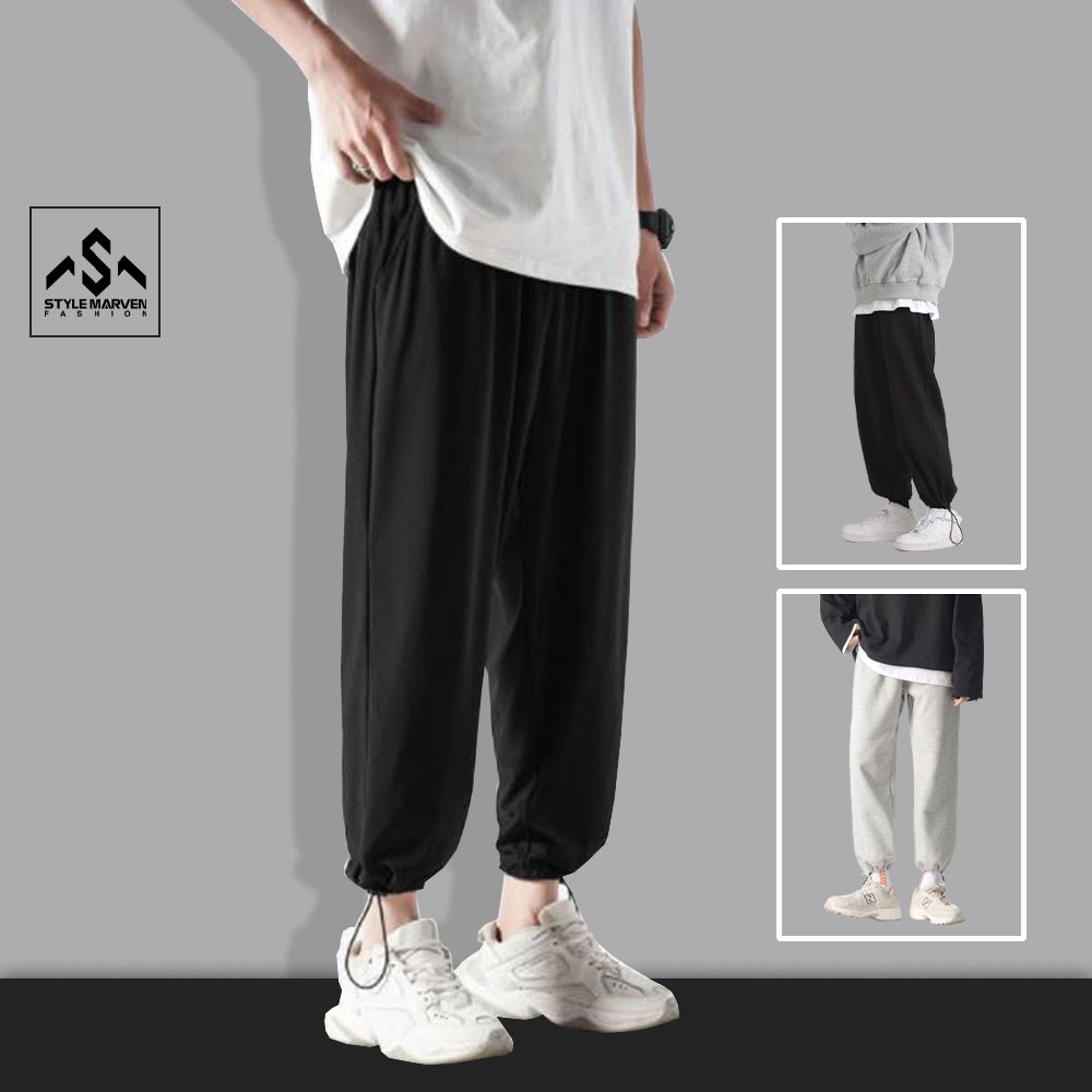 Quần jogger nỉ nam STYLE MARVEN thiết kế bo gấu basic thời trang - QUAN SM064C