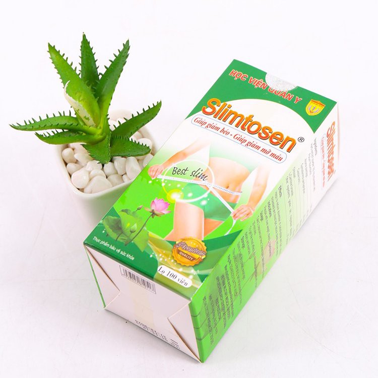 Hàng Chính Hãng - Liệu Trình Giảm Cân Thảo Dược Lá Sen Học Viện Quân Y Slimtosen Extra Việt Nam  - 4 HỘP