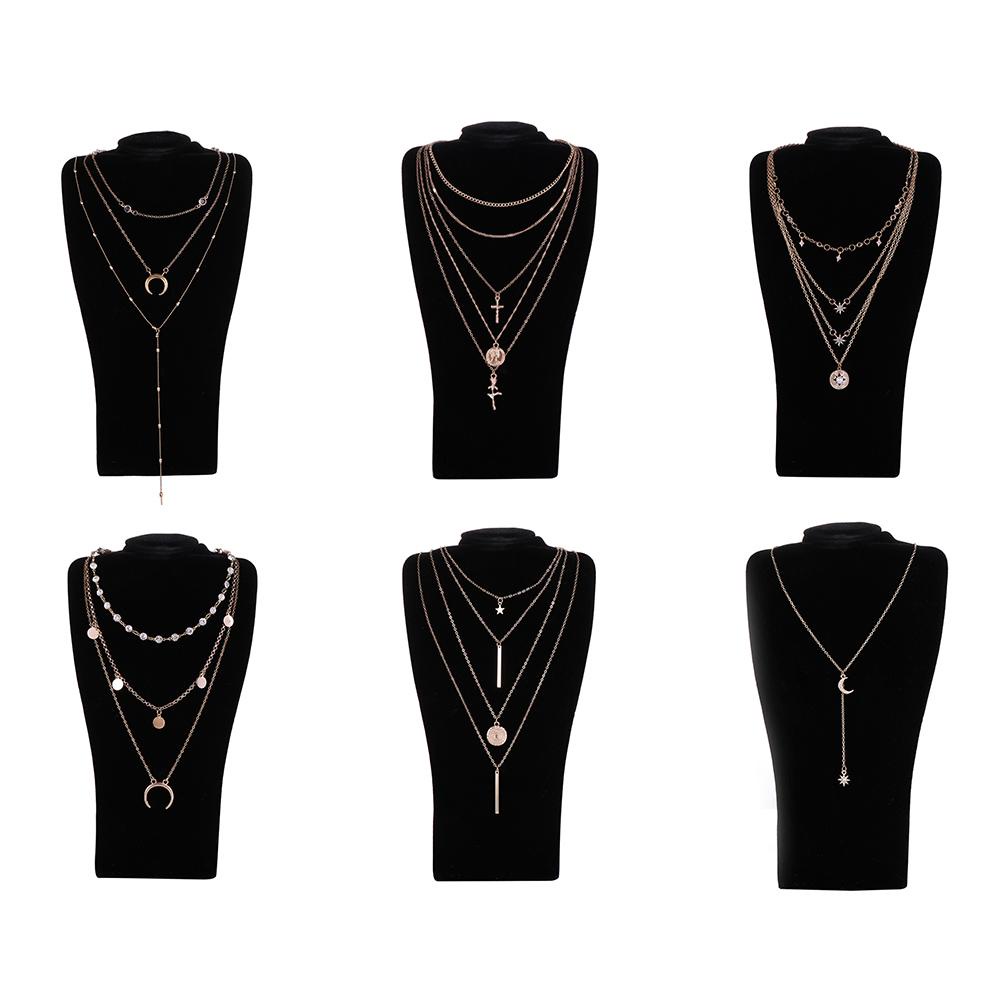 Vòng cổ Nhiều Lớp Mẫu Mới Phong Cách Boho Hình Học / Mặt Trăng / Ngôi Sao / Hình Học / Đồng Xu