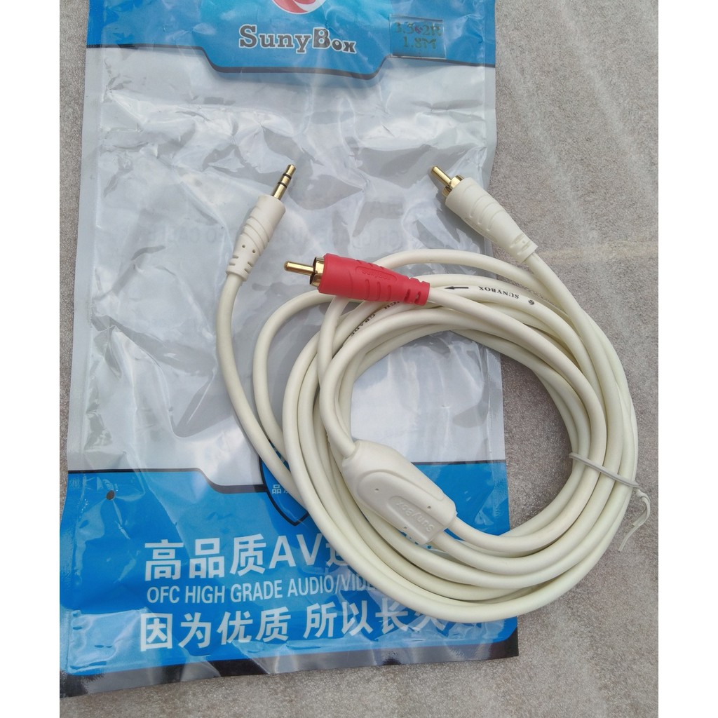 DÂY AV 1 RA 2 DÂY 3.5 RA AV BÔNG SEN - 1,8 MÉT TỐT - GIÁ 1 CÁI