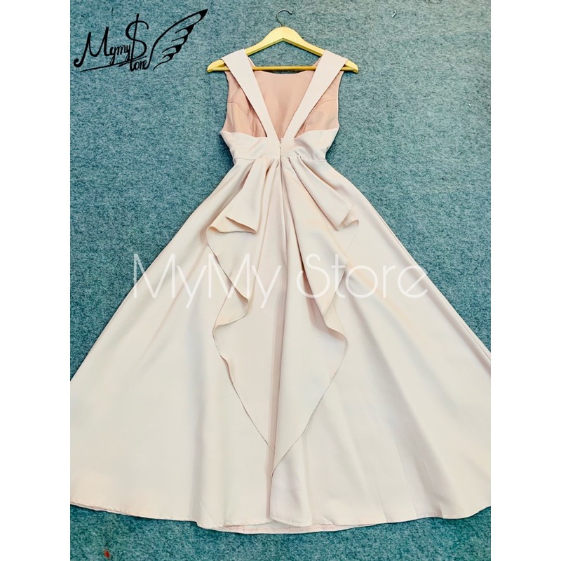 Đầm dự tiệc sát nách hở lưng phối bèo lưng TRIPBLE T DRESS - size M/L - MS210V