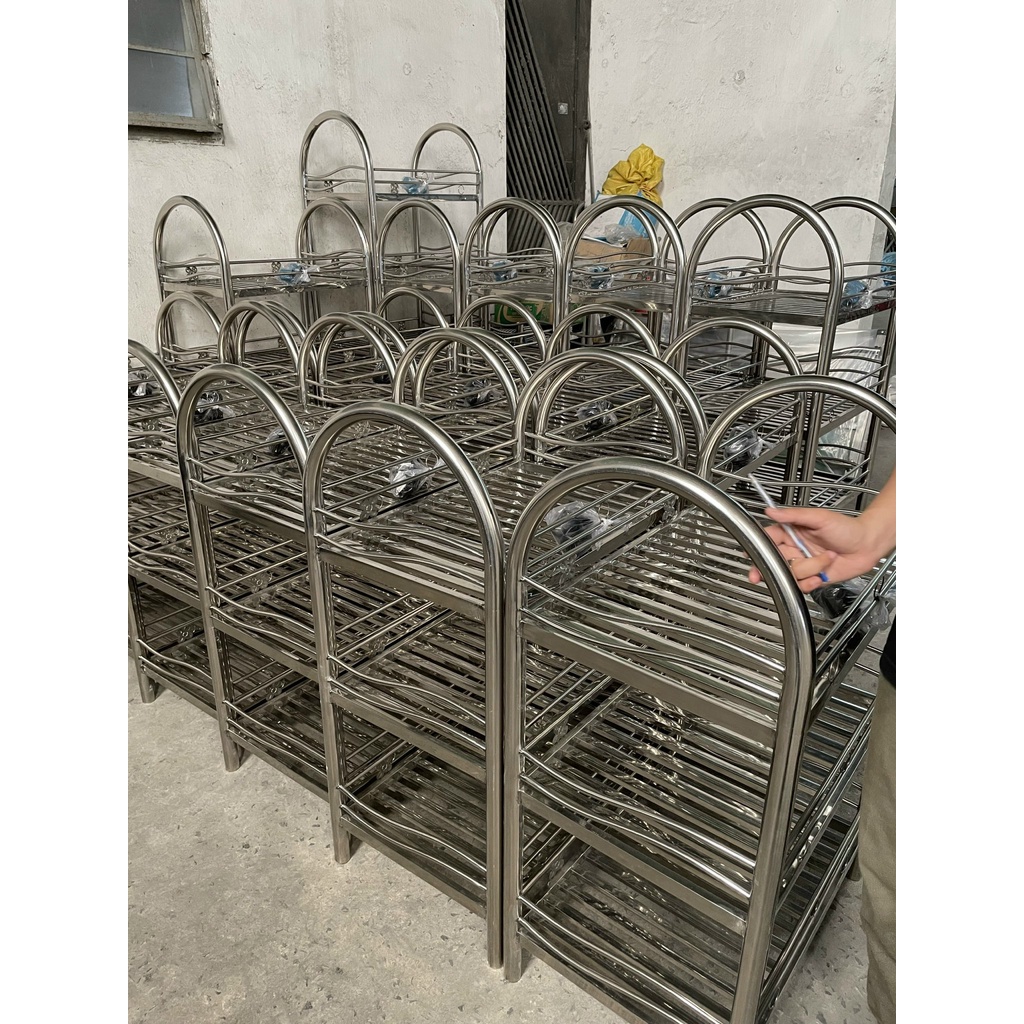 KỆ CHÉN 4 TẦNG - Kệ Inox cao cấp 4 tầng Tuấn Thành Phát
