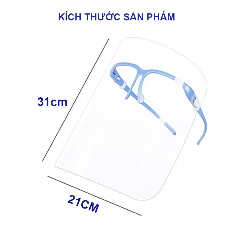 Kính chắn giọt bắn che hết mặt FACE SHIELD chống giọt bắn tiện dụng combo cả bộ gọng và kính