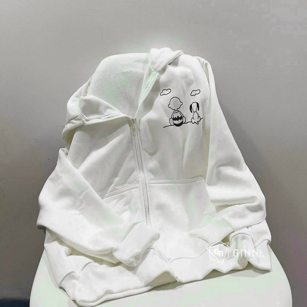 ÁO KHOÁC HOODIE NỮ TAY BỒNG CHÓ NHỎ HOÀNG HÔN XINH SIÊU CUTE