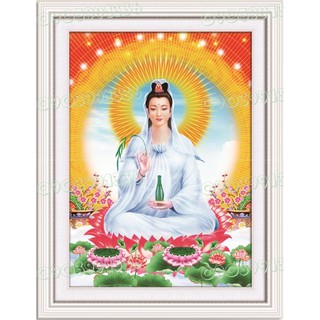 Tranh Đính Đá ABC 3D Quan Âm Tọa Liên Sen LG1399 , DF419 (KHÁCH TỰ ĐÍNH) KT:38X50CM