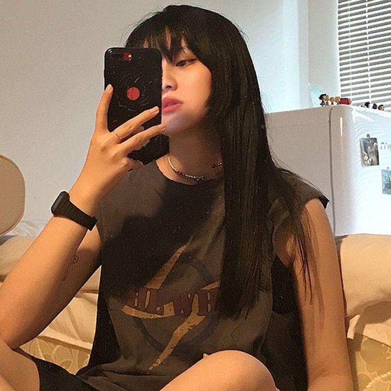 Áo Thun Thể Thao Sát Nách Form Rộng Phong Cách Đường Phố Nhật Bản Thời Trang Mùa Hè Cho Nữ