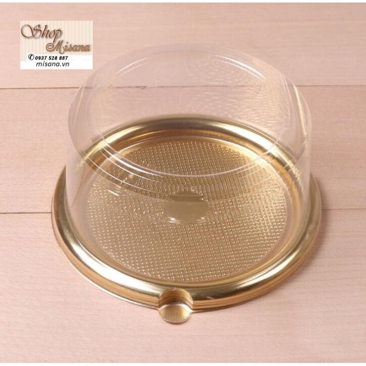 Bộ 20 hộp nhựa tròn đế vàng A1680 kích thước 16x16x8cm