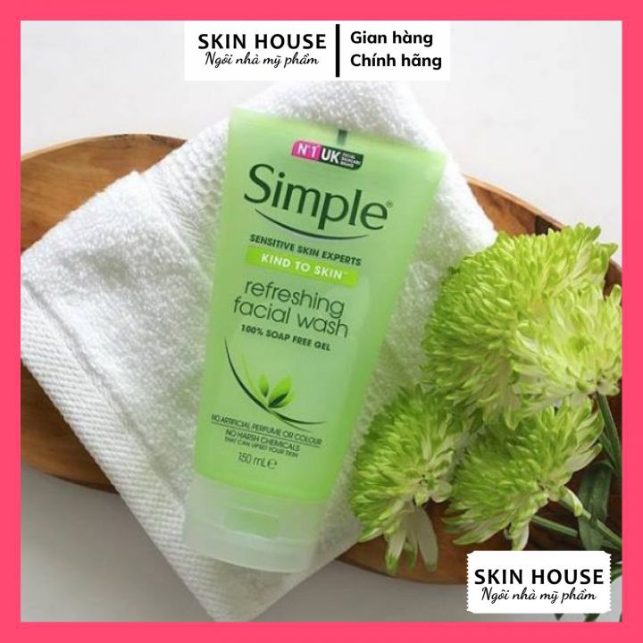 Sữa Rửa Mặt Simple - Sữa Rửa Mặt Simple Gel Kind To Skin Refreshing Facial Wash Gel 150ml