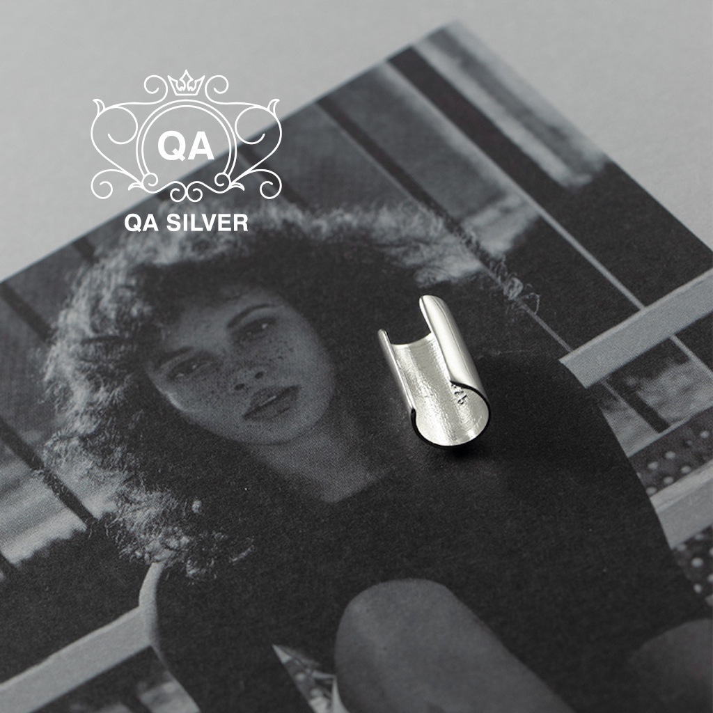 Khuyên tai bạc 925 kẹp vành bản to dày bông nam nữ unisex S925 EARCUFF QA SILVER Earrings EA211102