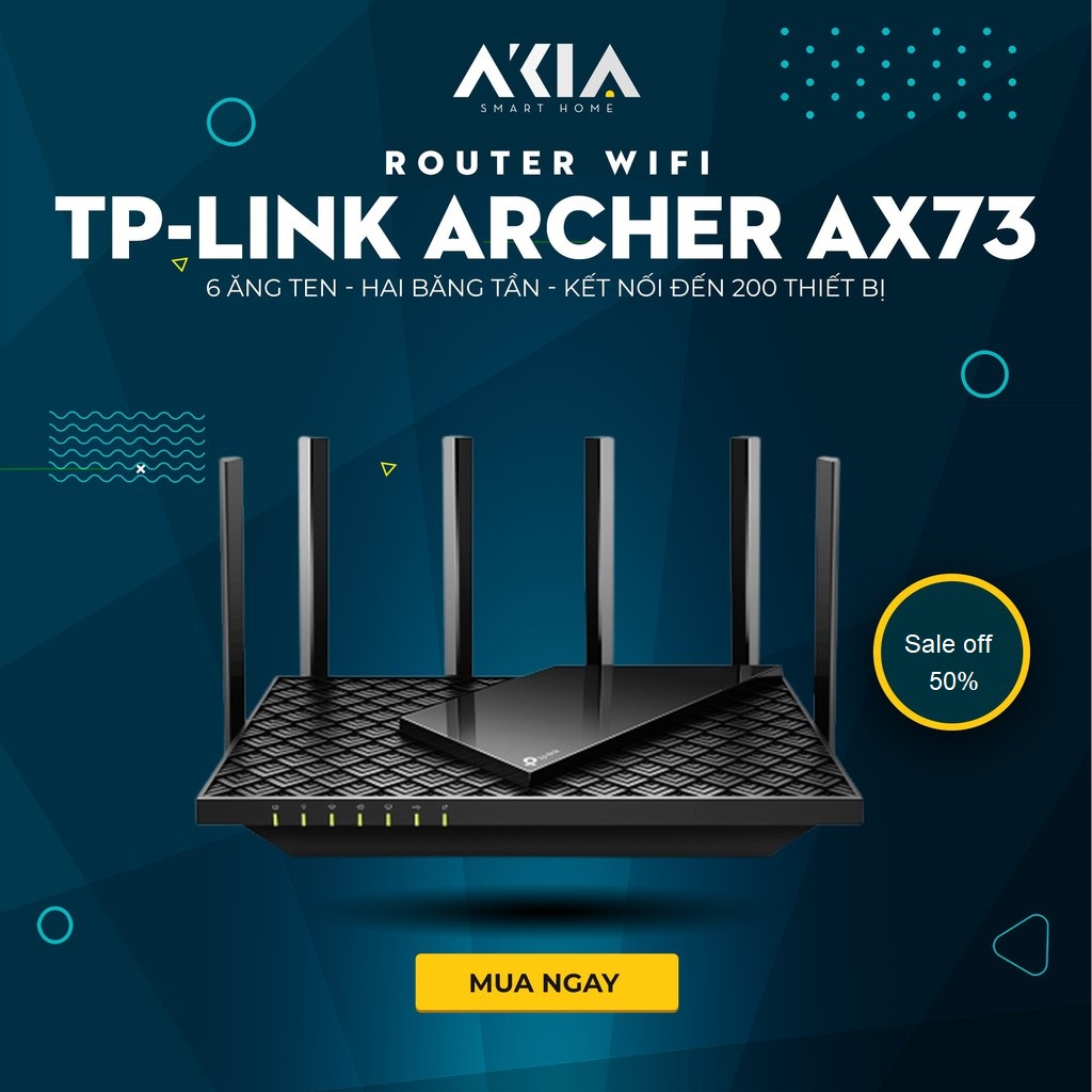 Bộ Phát Wifi TP-Link Archer AX73 Wifi 6 Gigabit Băng Tần Kép AX5400 - Sản phẩm chính hãng