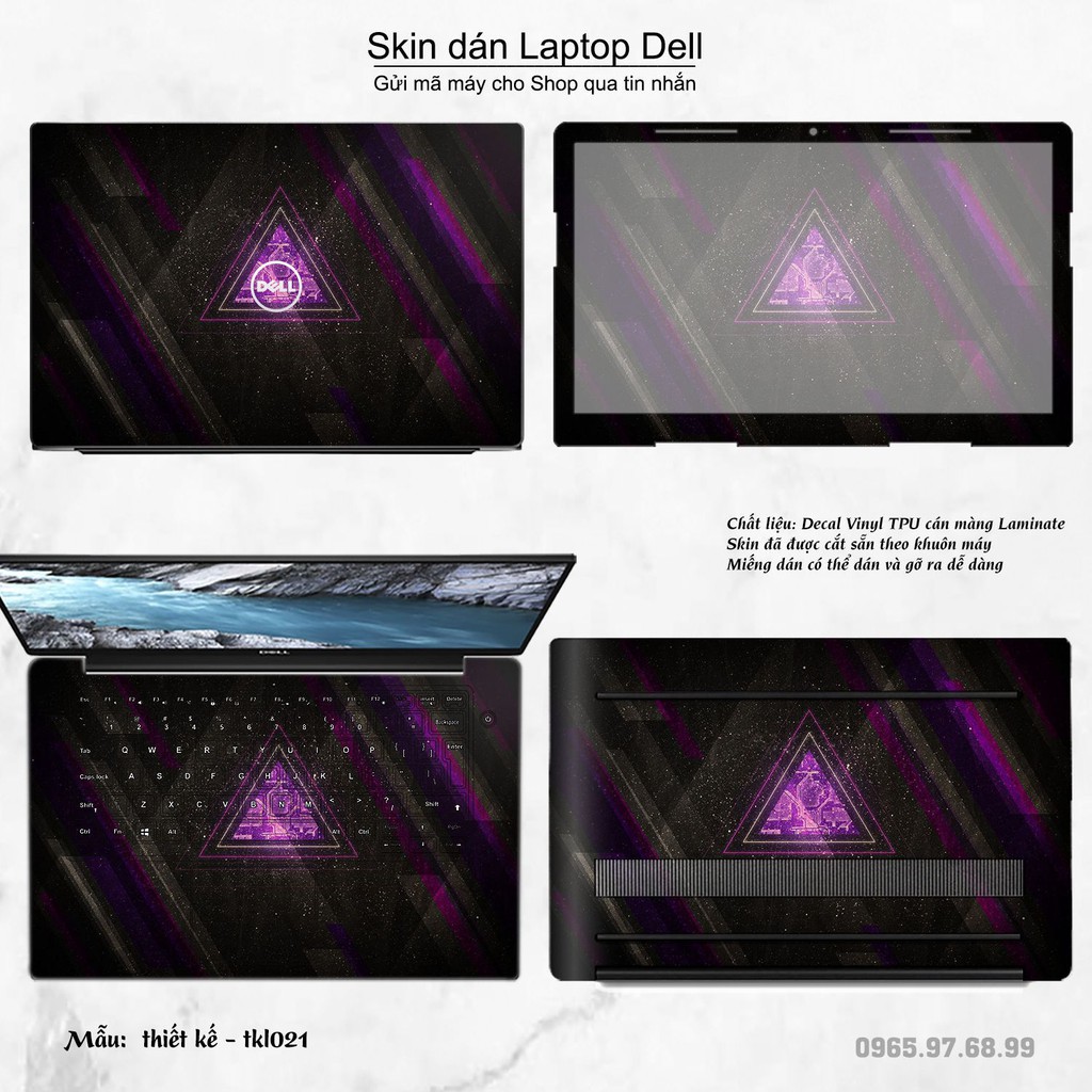 Skin dán Laptop Dell in hình thiết kế nhiều mẫu 5 (inbox mã máy cho Shop)