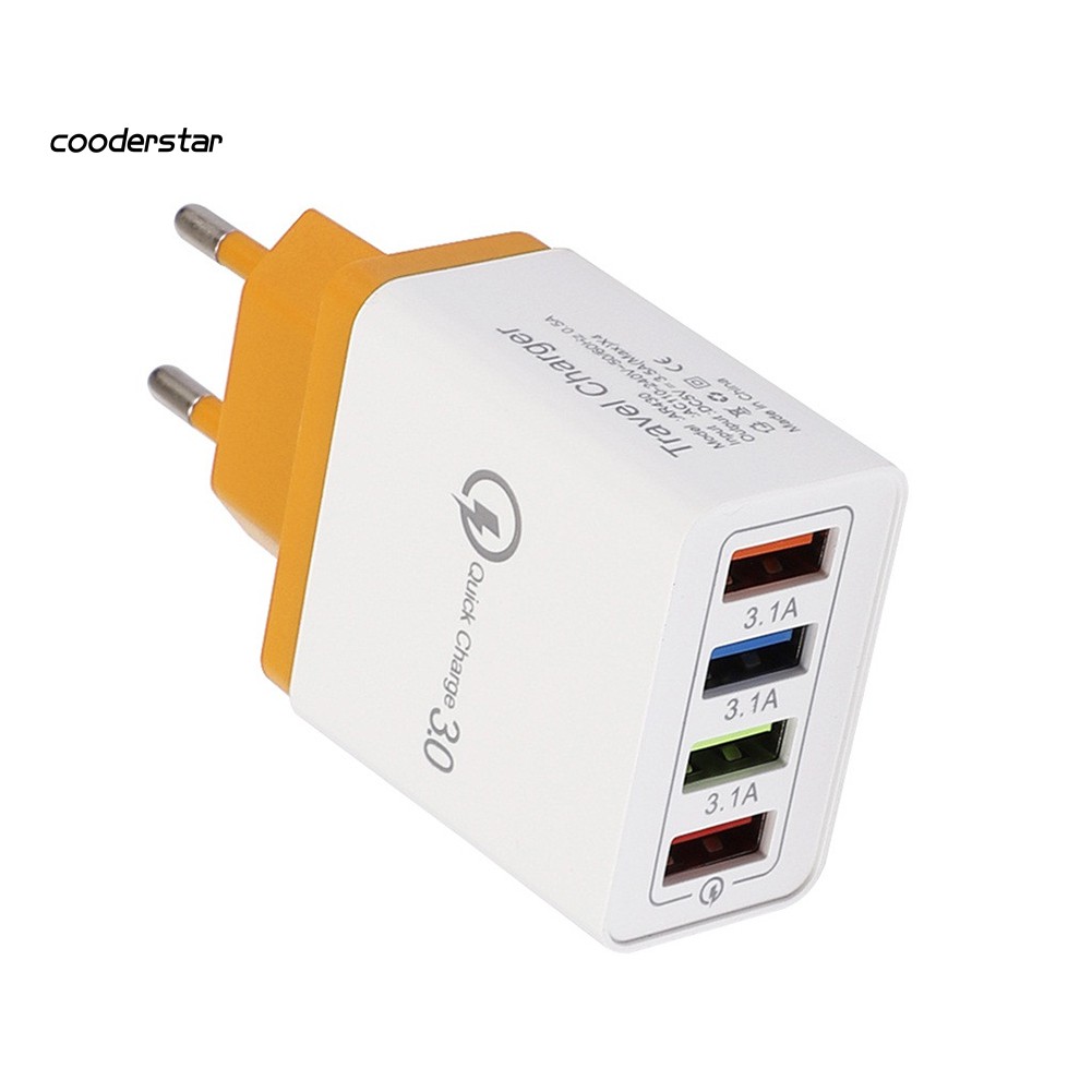 Củ sạc nhanh 4 cổng USB 3.0 nhỏ gọn dành cho đi du lịch