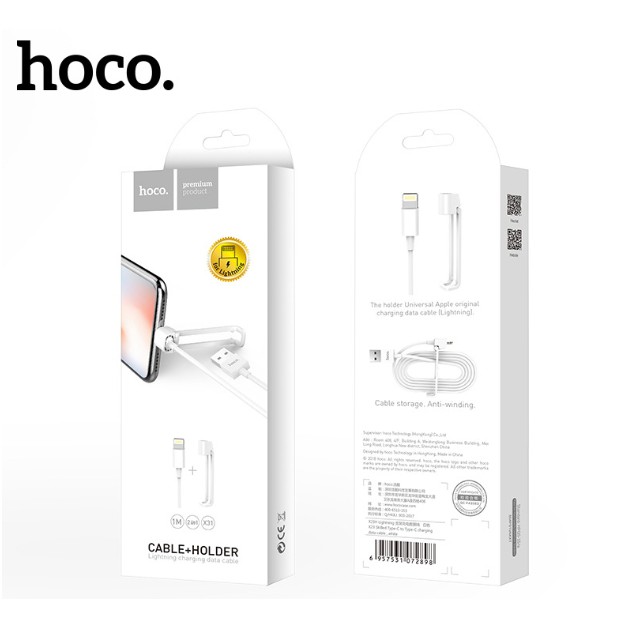 Cáp sạc nhanh hoco x31 lightnigh kiêm giá đỡ
