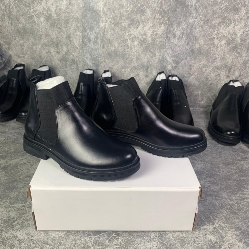 giày boot nam chelsea boots da nguyên tấm cao cấp