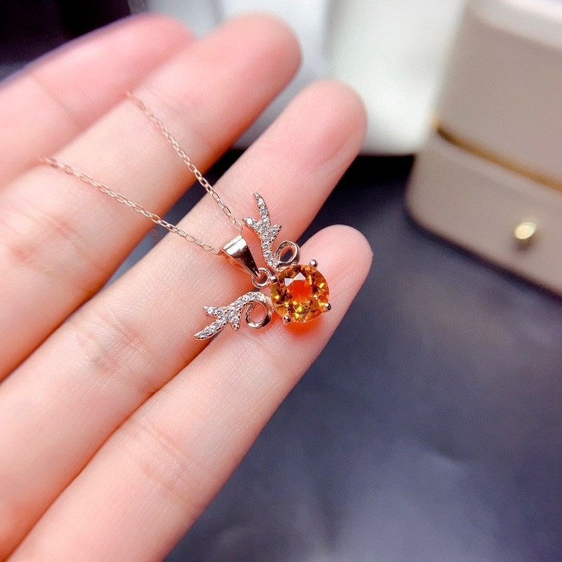 Thời Trang vòng cổ Mặt Hình Sừng Hươu Đính Đá