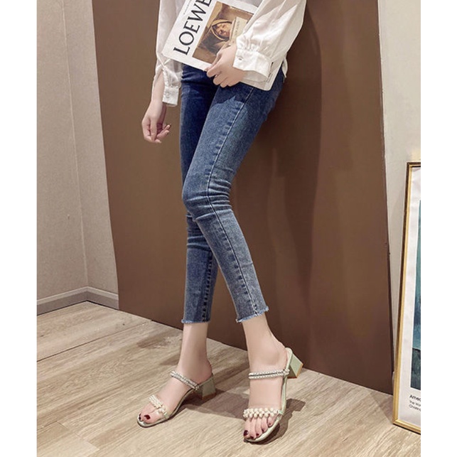 Sandal Cao Gót Hở Ngón Thiết Kế Mới Xinh Xắn Thời Trang