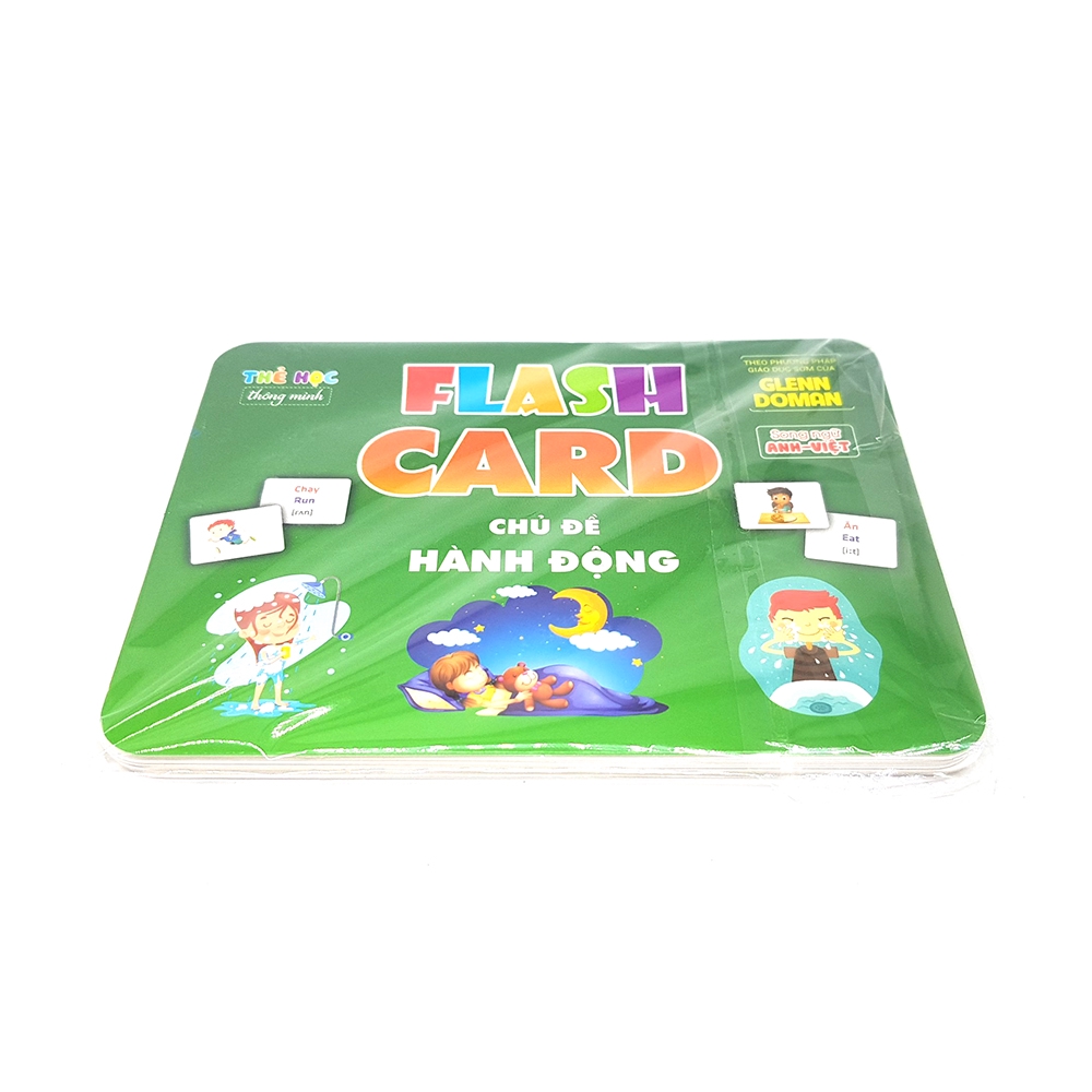 Thẻ Flash Card Glenn Doman Chủ Đề Hành Động, Flashcard Học Tập Cho Bé