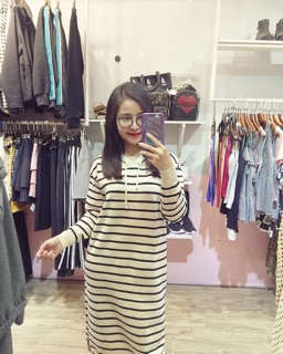 VÁY LEN KẺ 2 MÀU