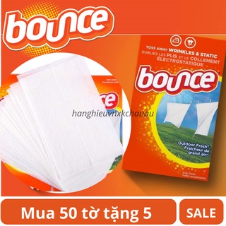 Sấp 10 tờ Giấy thơm quần áo và mềm vải BOUNCE Outdoor Fresh của Mỹ