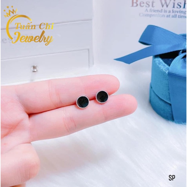 Khuyên Tai Bạc- Bông Tai Nữ Kiểu Sơn Đen Nổi Bật, Cá Tính, Đơn Giản [Khuyên Tai Nam]