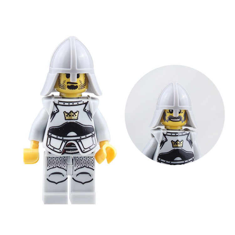 Minifigures LOJO AX-9810 - Lính trung cổ hiệp sĩ bóng đêm xám - Minifigures Grey Shadow Knight