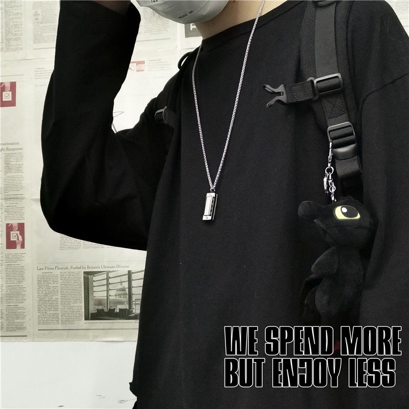 Dây chuyền mặt kèn harmonica phong cách hip hop thời trang dành cho nam và nữ