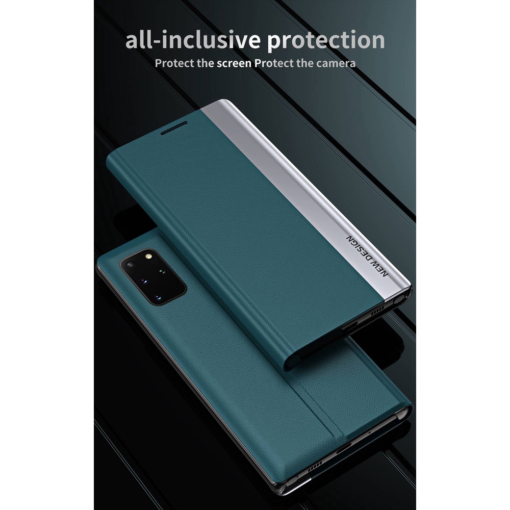 Bao da nắp lật PU từ tính phối màu tương phản thích hợp cho Samsung Galaxy A52 A72 A51 A71 4g / 5g Galaxy A52S 5g