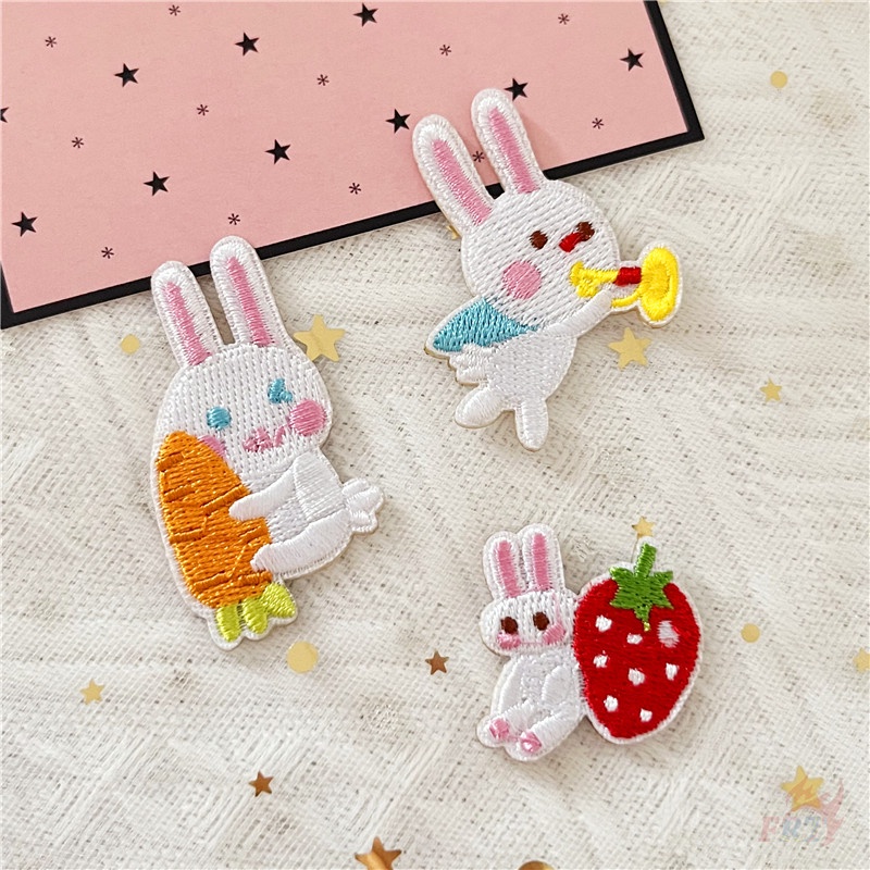 ♥ Miếng Dán Tự Dính Hình Hành Tinh Thỏ / Mặt Trăng / Ngôi Sao / Tên Lửa / Trái Tim Ngọt Ngào ♥ 1 Miếng Dán Ủi Quần Áo Hình Huy Hiệu