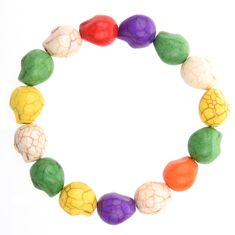 Vòng tay chuỗi hạt đá ngọc lam hình đầu lâu