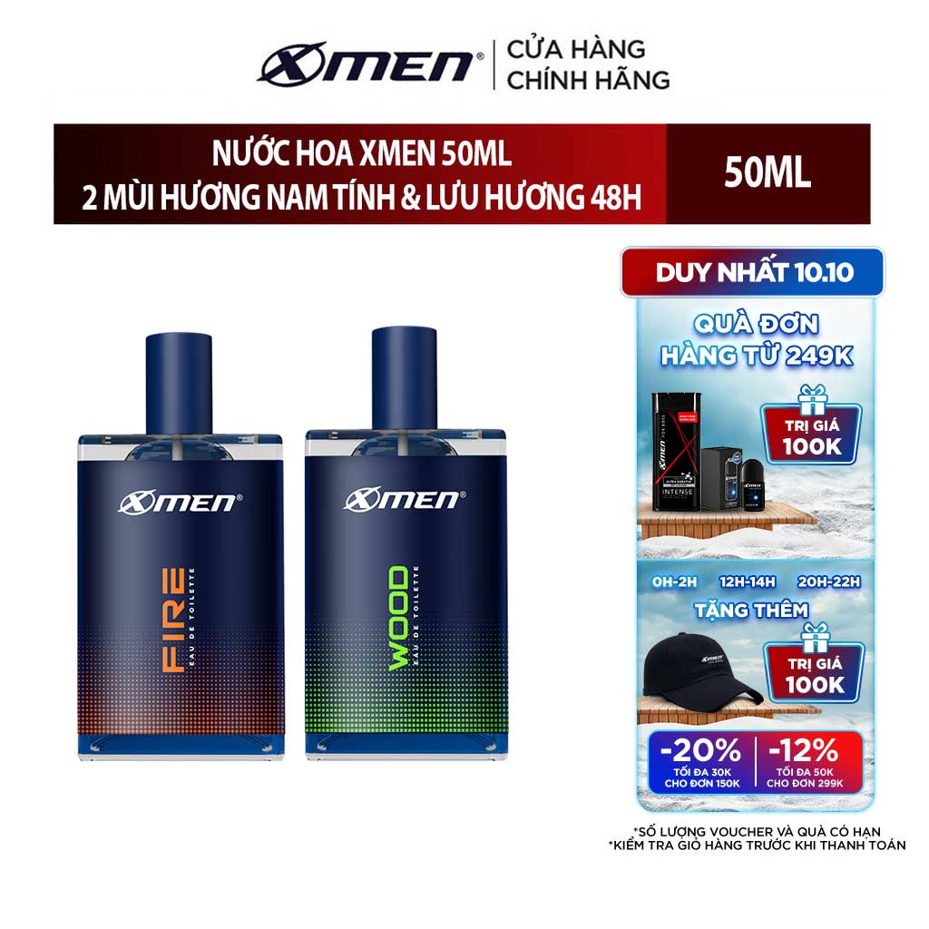 Mã FMCGMALL -8% đơn 250K Nước hoa Xmen 50ml - 2 mùi hương nam tính & lưu