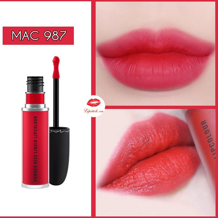 Chính Hãng Son Mac Kem POWDER KISS LIQUID LIPCOLOUR. Độ chuẩn màu cao, không phụ thuộc nhiều vào nền môi