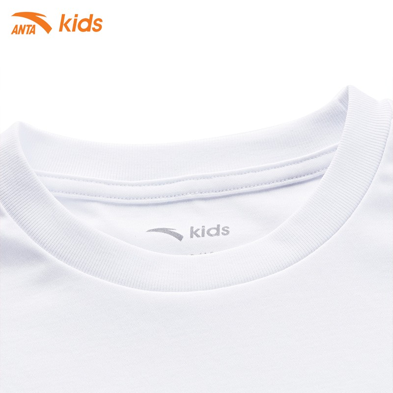 Áo phông bé trai Anta Kids W352129156-2, chất cotton co giãn 4 chiều, mềm mịn, thấm mồ hôi nhanh