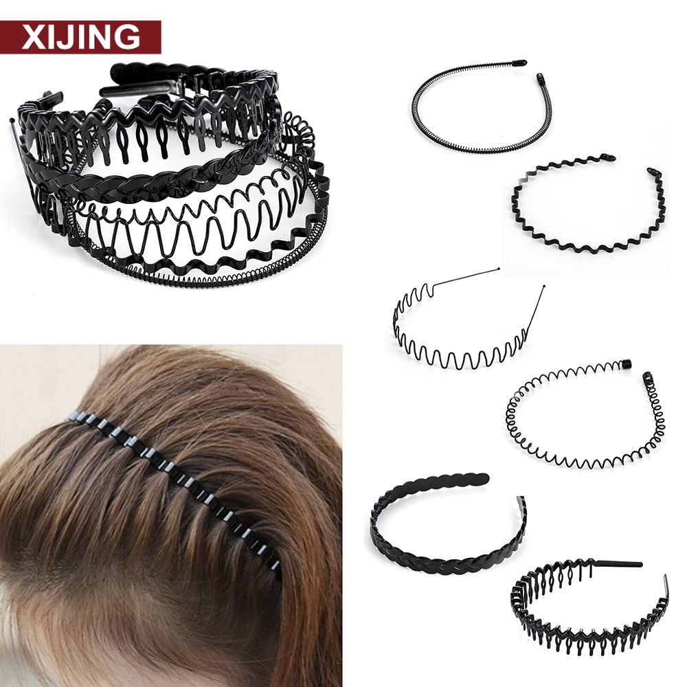 Cài tóc kiểu gợn sóng màu đen phong cách thể thao thời trang cho nữ