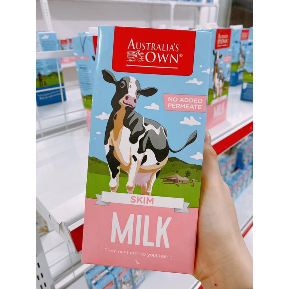 (Date: T4.2022) Sữa tươi Úc | SỮA TƯƠI OWN AUSTRALIA'S SKIM TÁCH BÉO  1L