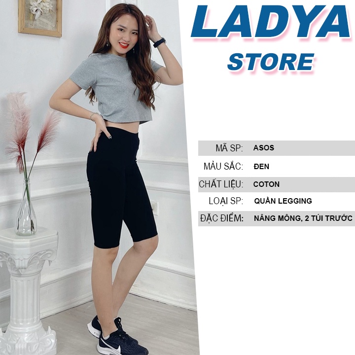 Quần legging asos, Quần legging đùi ngố lửng dài nữ nâng mông siêu co giãn vải cotton bigsize