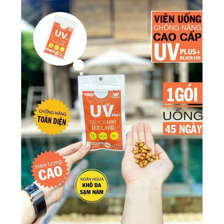 Chống nắng UV Plus+ Block 100 Nhật Bản 45 viên