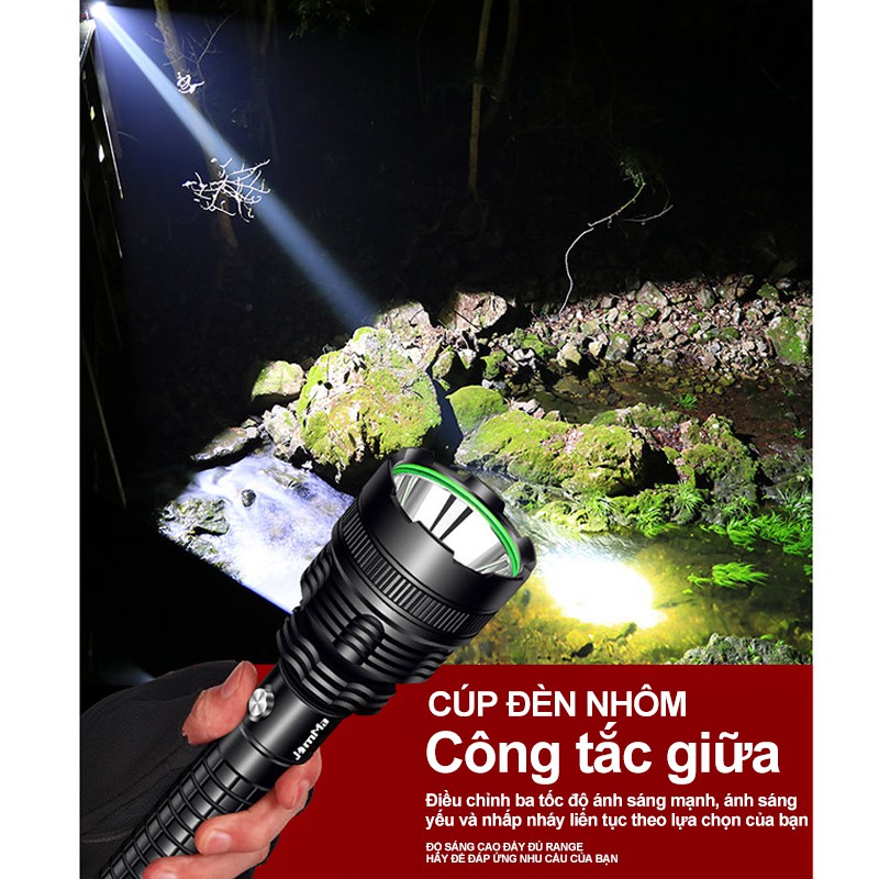 Strong light LED flashlight for outdoor camping