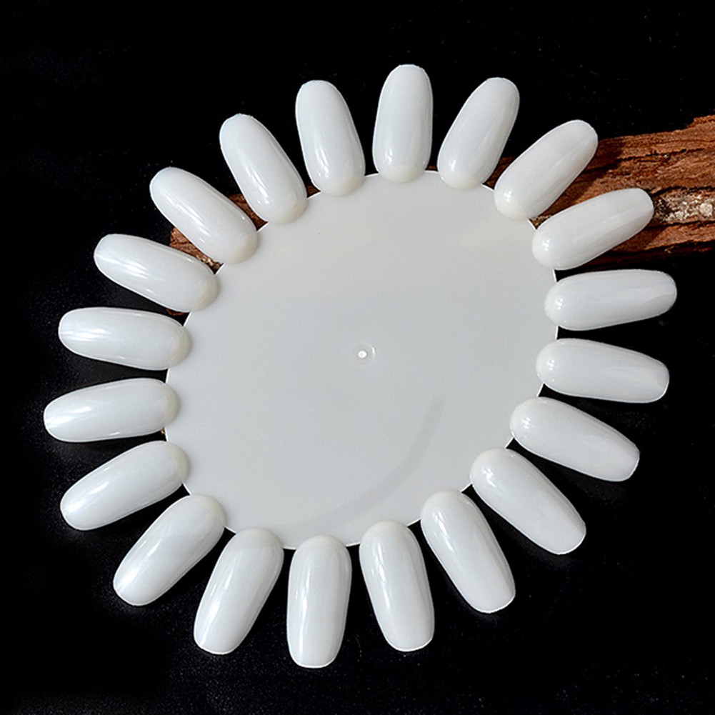 [Hàng mới về] Bộ 20 đầu móng giả tập sơn móng bằng acrylic thiết kế dạng vòng tròn