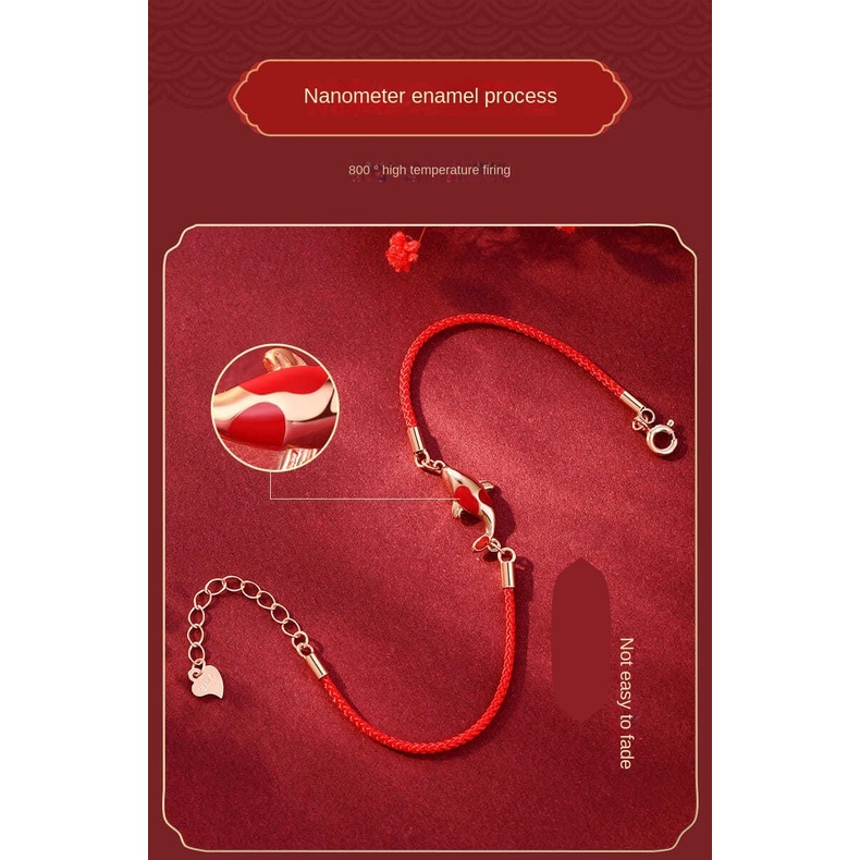 Vòng Tay Dây Đỏ Mặt Hình Hổ May Mắn Thời Trang Cho Nam Và Nữ